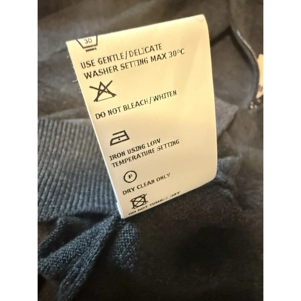 GARNET Men's Merino Wool 1/4-Zip Pullover Charcoal Gray Sweater Size XXL NWT